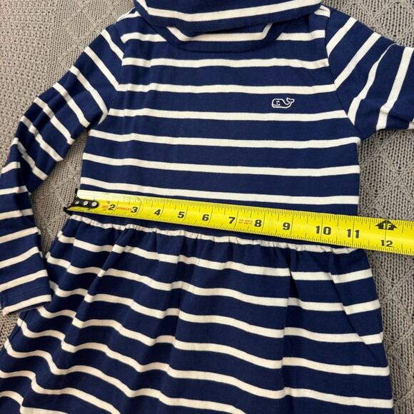 Vineyard Vines Navy and White Striped Turtleneck Girls Dress ~ 4T - Picture 6 of 12